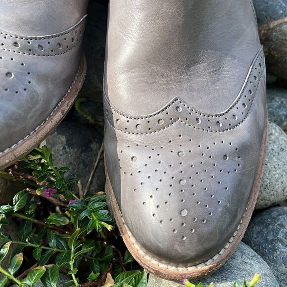 Paul Green JAY WINGTIP TRUFFEL(GRAY) LEATHER CHELSEA BOOTS, Size UK 7/US 9.5 - Picture 10 of 12